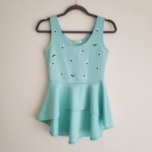 Mint Green Peplum Top